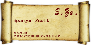 Sparger Zsolt névjegykártya