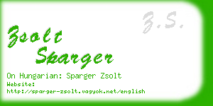 zsolt sparger business card